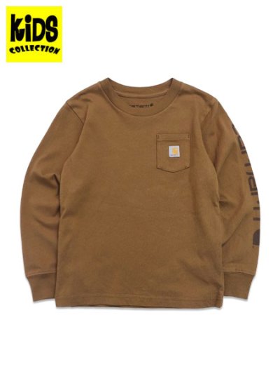 画像1: 【KIDS】CARHARTT KIDS KIDS TD LS GARMENT DYE POCKET TEE-CARHARTT BRN
