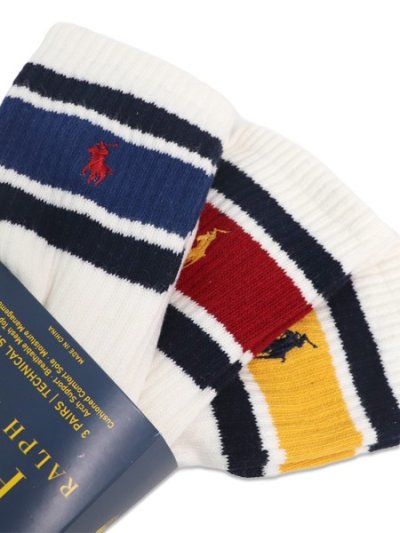 画像3: POLO RALPH LAUREN VINTAGE VARSITY STRIPES CREW 3PK SOCKS