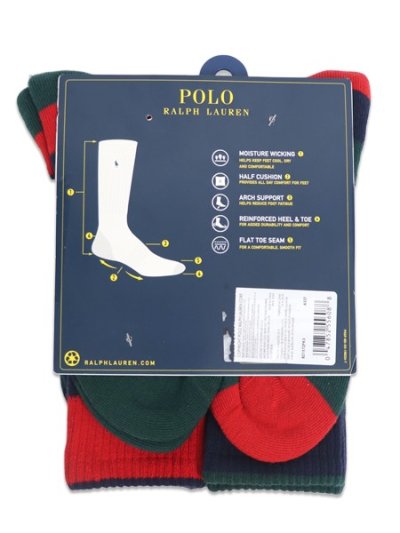 画像2: POLO RALPH LAUREN POLO TIGER CREW 6PK SOCKS