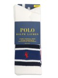POLO RALPH LAUREN VINTAGE VARSITY STRIPES CREW 3PK SOCKS