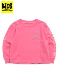 【KIDS】CARHARTT KIDS TD LS GARMENT DYE POCKET TEE-PINK LEMON