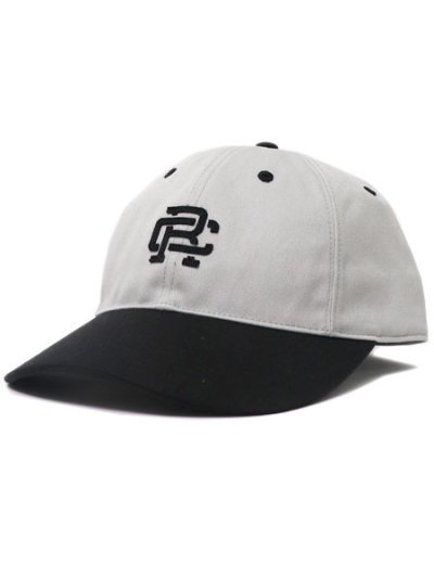 画像1: REIGNING CHAMP COLOUR BLOCK MONOGRAM STRAPBACK CAP CONCRETE/BLACK