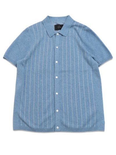 画像1: 【送料無料】REIGNING CHAMP COTTON LINEN STRIPE PIAZZA SHIRT GULF/IVORY