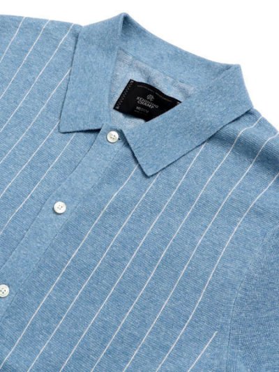 画像3: 【送料無料】REIGNING CHAMP COTTON LINEN STRIPE PIAZZA SHIRT GULF/IVORY