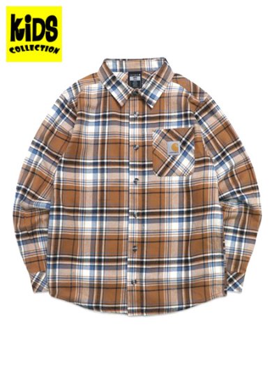 画像1: 【KIDS】CARHARTT KIDS YOUTH FLANNEL SHIRT-CARHARTT BROWN