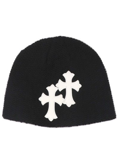 画像1: ADVANCE CROSS BEANIE BLACK/WHITE