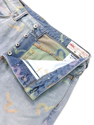 画像4: 【送料無料】EVISU ALLOVER SEAGULL JACQUARD DENIM SHORTS INDIGO