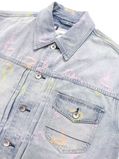 画像3: 【送料無料】EVISU ALLOVER SEAGULL JACQUARD DENIM JACKET INDIGO