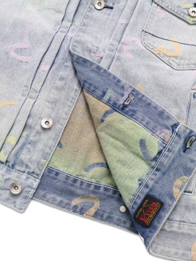 画像5: 【送料無料】EVISU ALLOVER SEAGULL JACQUARD DENIM JACKET INDIGO
