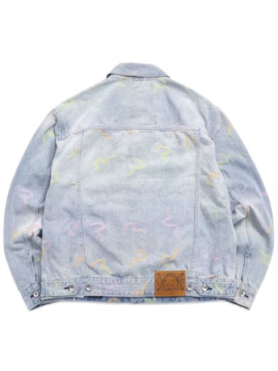 画像2: 【送料無料】EVISU ALLOVER SEAGULL JACQUARD DENIM JACKET INDIGO