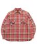 画像1: 【送料無料】EVISU HEAVY WASHED DISTRESSED FLANNEL SHIRT RED CHECK (1)
