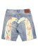 画像1: 【送料無料】EVISU SPLASH DAICOCK PRINTED DENIM SHORTS LT TONE INDIGO (1)