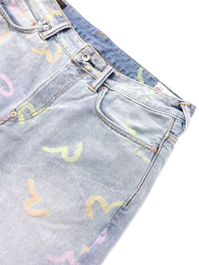 画像3: 【送料無料】EVISU ALLOVER SEAGULL JACQUARD DENIM SHORTS INDIGO