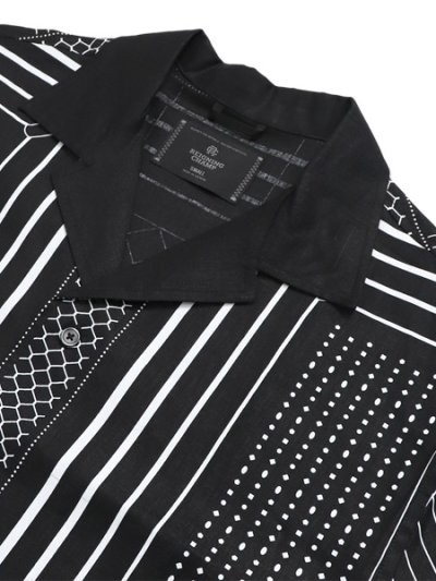 画像3: 【送料無料】REIGNING CHAMP LINEN ARENA RELAXED CAMP SHIRT BLACK/WHITE