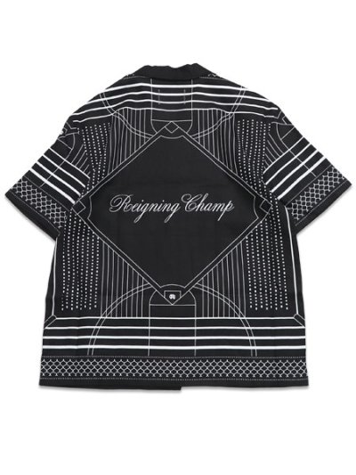 画像2: 【送料無料】REIGNING CHAMP LINEN ARENA RELAXED CAMP SHIRT BLACK/WHITE