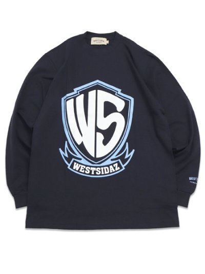 画像1: 【送料無料】WEST WEAR WS LOGO L/S TEE NAVY/SKY BLUE/WHITE