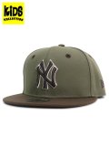 【KIDS】NEW ERA YOUTH 9FIFTY CAMOUFLAGE COLOR NYY NEW OLV/WALNUT