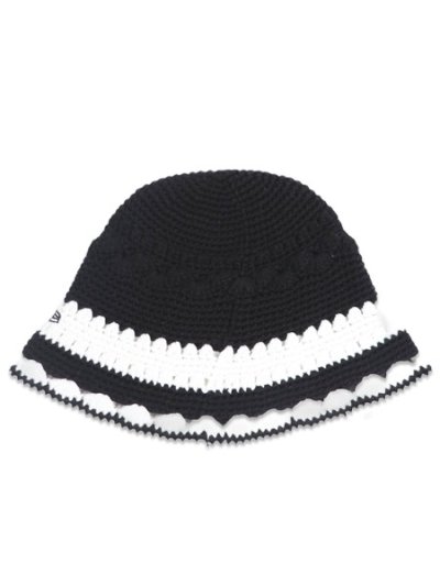 画像2: NEW ERA CROCHET KNIT BORDER BLACK/WHITE 