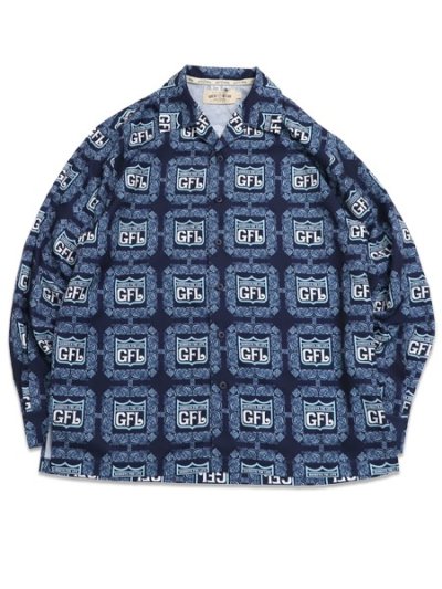 画像1: 【送料無料】WEST WEAR GFL LOGO L/S SHIRTS NAVY/SKY BLUE