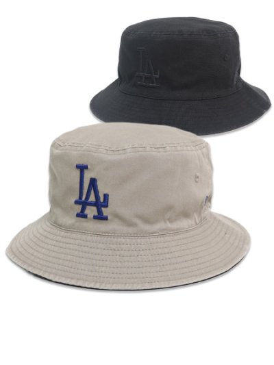 画像1: NEW ERA BUCKET01 REVERSIBLE DODGERS BLACK/PEBBLE