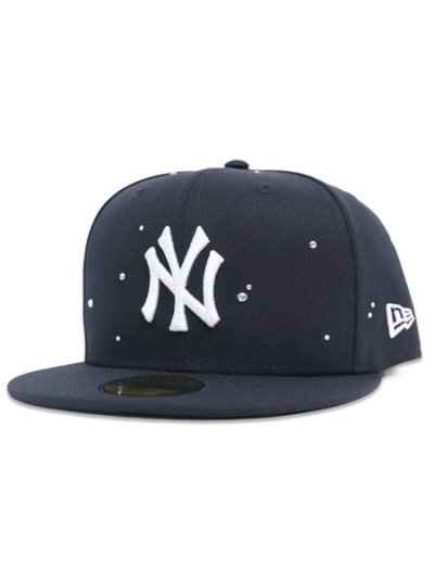 画像1: NEW ERA 59FIFTY NIGHT OUT RHINESTONE YANKEES NAVY