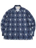 【送料無料】WEST WEAR WS LOGO L/S SHIRTS NAVY/SKY BLUE