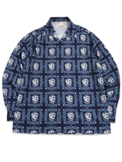 画像1: 【送料無料】WEST WEAR WS LOGO L/S SHIRTS NAVY/SKY BLUE