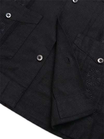画像6: 【送料無料】SCHOTT LINEN GUAYABERA SHIRT BLACK