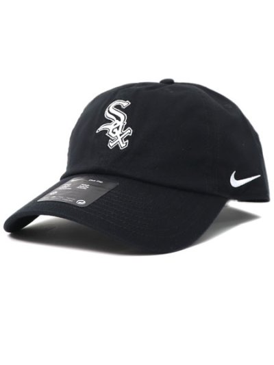 画像1: NIKE CLUB UNSTRUCTURED ORGANIC COTTON CAP WHITE SOX BLACK