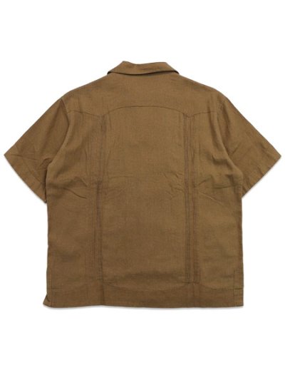 画像2: 【送料無料】SCHOTT LINEN GUAYABERA SHIRT KHAKI