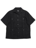 【送料無料】SCHOTT LINEN GUAYABERA SHIRT BLACK