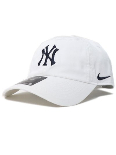 画像1: NIKE CLUB UNSTRUCTURED ORGANIC COTTON CAP YANKEES WHITE