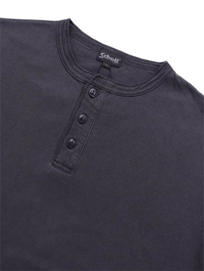 画像3: SCHOTT PIGMENT O/D SS HENLEY NECK TEE BLACK