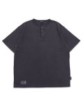 SCHOTT PIGMENT O/D SS HENLEY NECK TEE BLACK