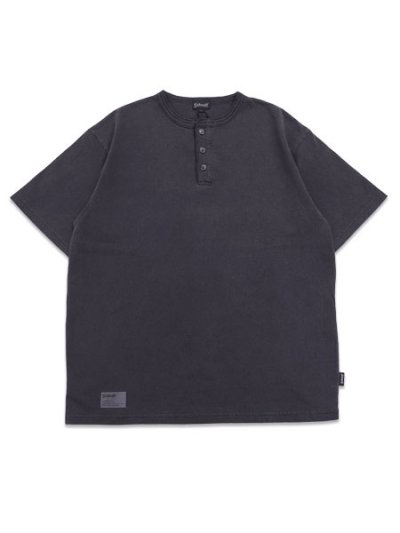 画像1: SCHOTT PIGMENT O/D SS HENLEY NECK TEE BLACK