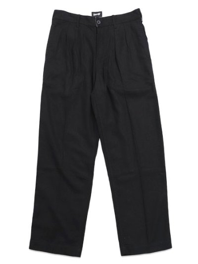 画像1: 【送料無料】SCHOTT LINEN TROUSERS BLACK