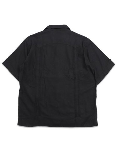 画像2: 【送料無料】SCHOTT LINEN GUAYABERA SHIRT BLACK