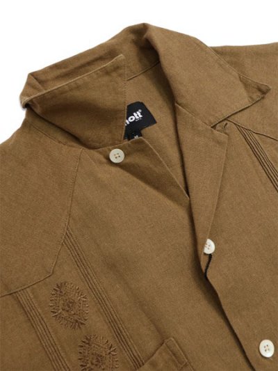 画像3: 【送料無料】SCHOTT LINEN GUAYABERA SHIRT KHAKI