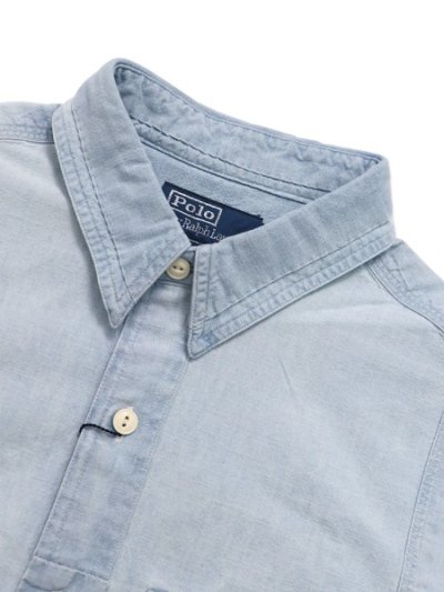 画像3: 【送料無料】POLO RALPH LAUREN REPAIR CHAMBRAY SHIRT MEDIUM INDIGO