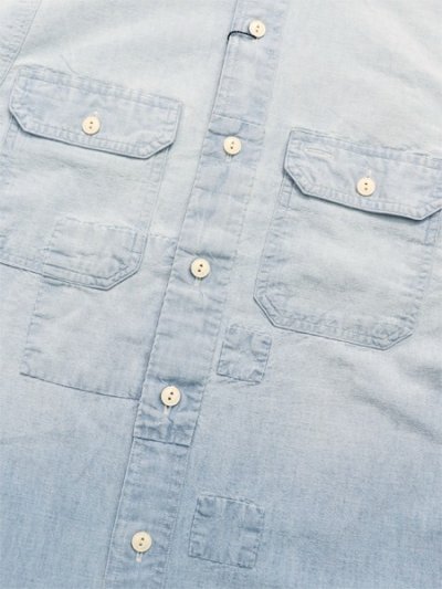 画像4: 【送料無料】POLO RALPH LAUREN REPAIR CHAMBRAY SHIRT MEDIUM INDIGO