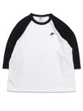 NIKE CLUB 3/4 RAGLAN TOP-BLACK/WHITE