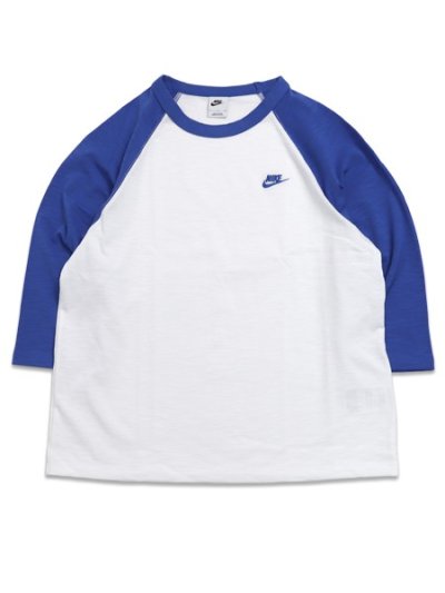 画像1: NIKE CLUB 3/4 RAGLAN TOP-GAME ROYAL/WHITE