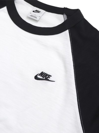 画像3: NIKE CLUB 3/4 RAGLAN TOP-BLACK/WHITE