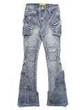 【送料無料】GUAPI AQUA BLUE COFFIN ARC EMBELLISHED DENIM