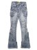 画像1: 【送料無料】GUAPI AQUA BLUE COFFIN ARC EMBELLISHED DENIM (1)