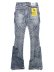 画像2: 【送料無料】GUAPI AQUA BLUE COFFIN ARC EMBELLISHED DENIM (2)