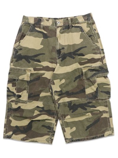 画像1: 【送料無料】INTERBREED CROPPED CAMOUFLAGE SHORTS WOODLAND CAMO