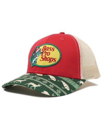 画像1: BASS PRO SHOPS BPS SNAPBACK CHRISTMAS CAP RED/GREEN