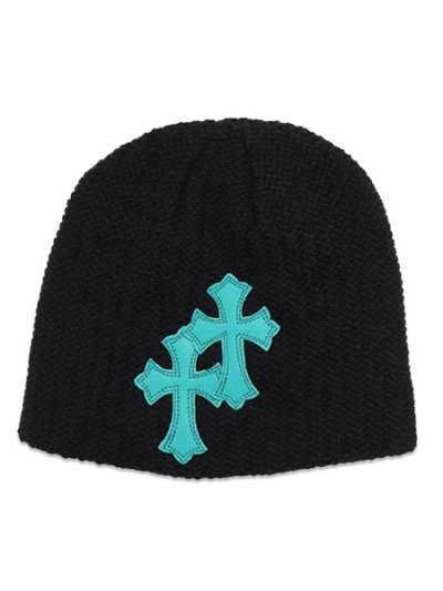 画像1: ADVANCE CROSS BEANIE BLACK/TIF BLUE