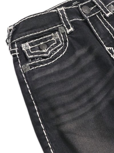 画像3: 【送料無料】TRUE RELIGION ROCCO SUPER T FLAP SKINNY 32" SMOG OVERDYE BLACK WASH
